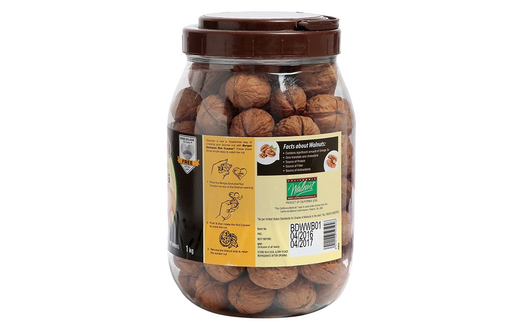 Borges California Walnuts    Plastic Jar  1 kilogram